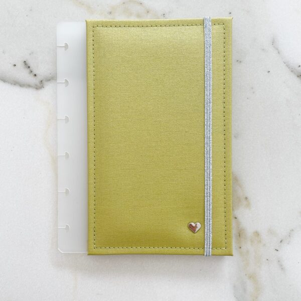 Set losse kaften POCKET – Matcha green met hartje zilver