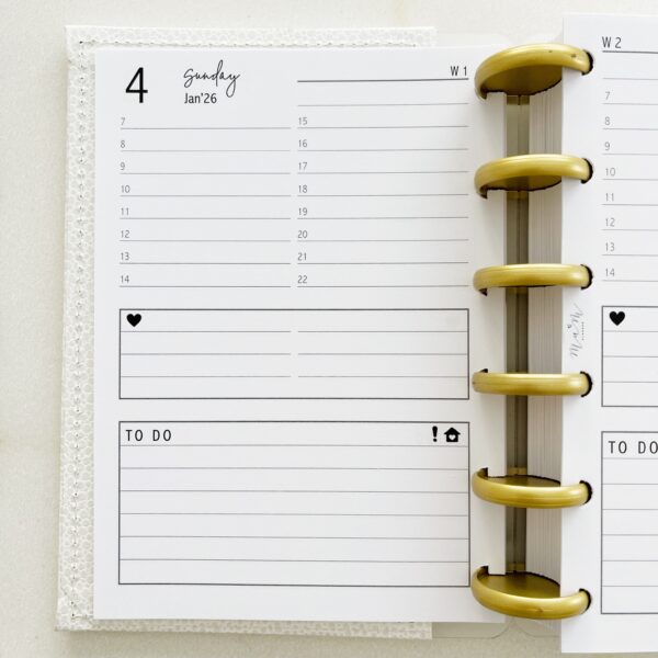 Pocket Mumplanner navulling 2027 - 1 dag per blad  met uuraanduiding