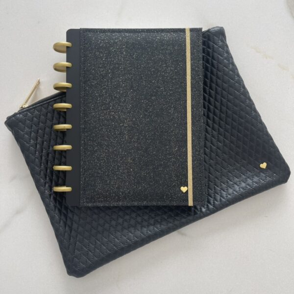 Mumplanner etui – Zwart met geelgoud - Afbeelding 4