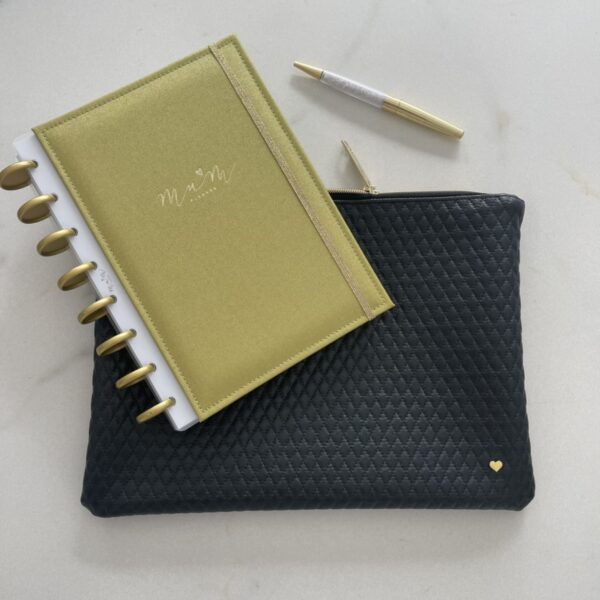 Mumplanner etui – Zwart met geelgoud - Afbeelding 7